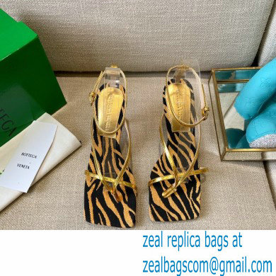 Bottega Veneta Tufted Insole Stretch Leather sandals Zebra Gold 2021 - Click Image to Close