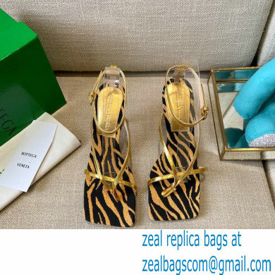 Bottega Veneta Tufted Insole Stretch Leather sandals Zebra Gold 2021