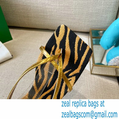 Bottega Veneta Tufted Insole Stretch Leather sandals Zebra Gold 2021