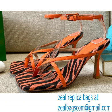 Bottega Veneta Tufted Insole Stretch Leather sandals Zebra Orange 2021 - Click Image to Close