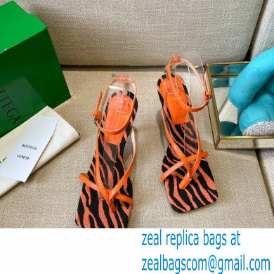 Bottega Veneta Tufted Insole Stretch Leather sandals Zebra Orange 2021