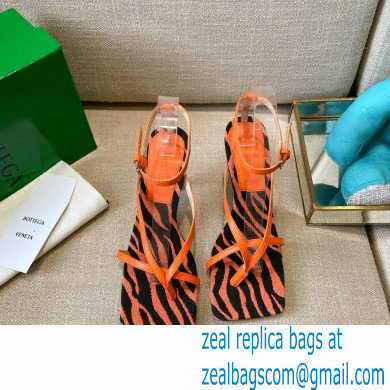 Bottega Veneta Tufted Insole Stretch Leather sandals Zebra Orange 2021