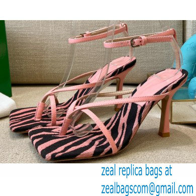 Bottega Veneta Tufted Insole Stretch Leather sandals Zebra Pink 2021 - Click Image to Close