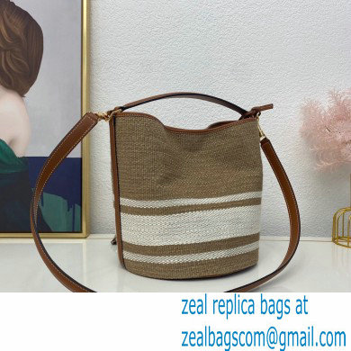 Celine Bucket 16 Bag Beige in Textile with Celine print and Calfskin - Click Image to Close