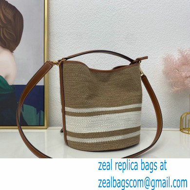 Celine Bucket 16 Bag Beige in Textile with Celine print and Calfskin