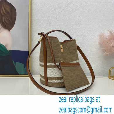 Celine Bucket 16 Bag Beige in Textile with Celine print and Calfskin