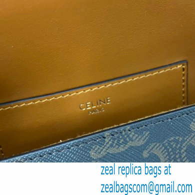 Celine CLUTCH ON STRAP Bag Tan in Triomphe canvas and calfskin