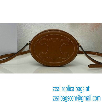 Celine CROSSBODY OVAL PURSE Bag Brown in Smooth calfskin