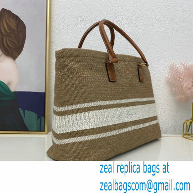 Celine Horizontal Cabas Bag Beige in Textile with Celine print and Calfskin