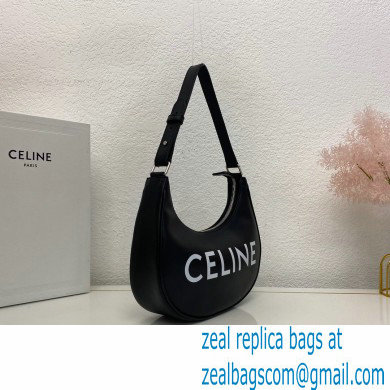 Celine Medium Ava Bag Black in Smooth Calfskin with Celine Print