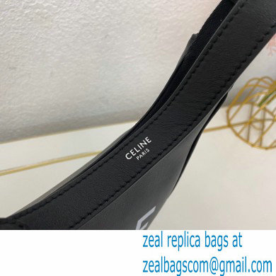 Celine Medium Ava Bag Black in Smooth Calfskin with Celine Print