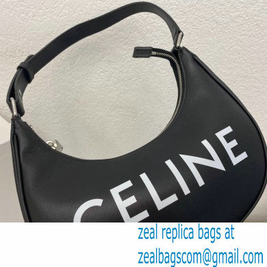 Celine Medium Ava Bag Black in Smooth Calfskin with Celine Print - Click Image to Close