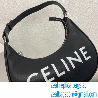 Celine Medium Ava Bag Black in Smooth Calfskin with Celine Print