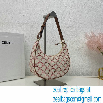 Celine Medium Ava Bag Pink in Triomphe Canvas and Calfskin - Click Image to Close