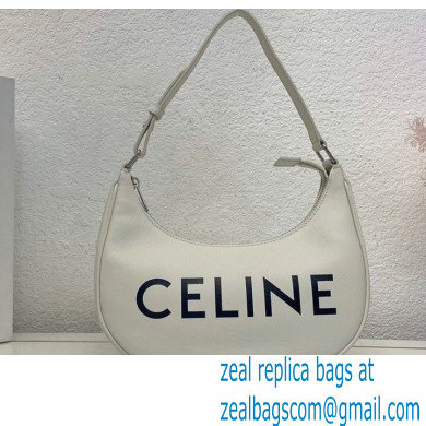 Celine Medium Ava Bag White in Smooth Calfskin with Celine Print - Click Image to Close