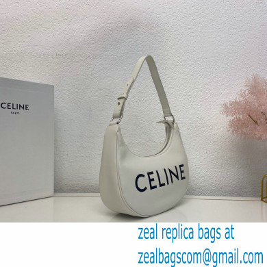 Celine Medium Ava Bag White in Smooth Calfskin with Celine Print