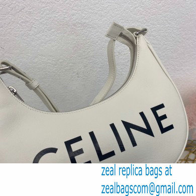 Celine Medium Ava Bag White in Smooth Calfskin with Celine Print