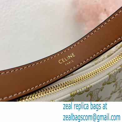 Celine Medium Ava Bag White in Triomphe Canvas and Calfskin