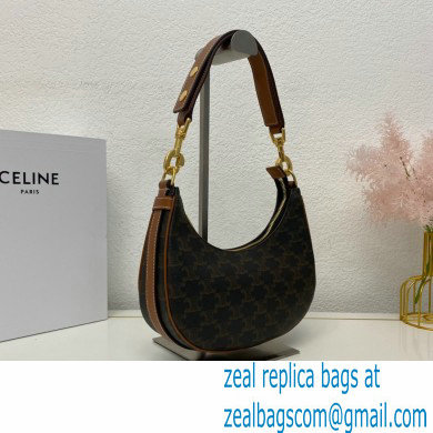 Celine Medium Strap Ava Bag Tan in Triomphe Canvas and Calfskin