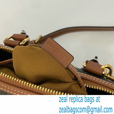 Celine Small Boston Bag Tan in Triomphe Canvas and calfskin - Click Image to Close