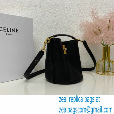 Celine Teen Bucket 16 Bag in Calfskin Black - Click Image to Close