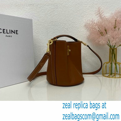 Celine Teen Bucket 16 Bag in Calfskin Brown - Click Image to Close