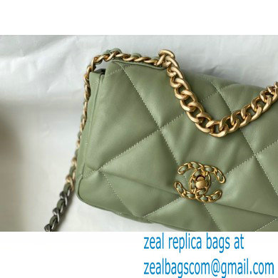 Chanel 19 Small Leather Flap Bag AS1160 army green 2021