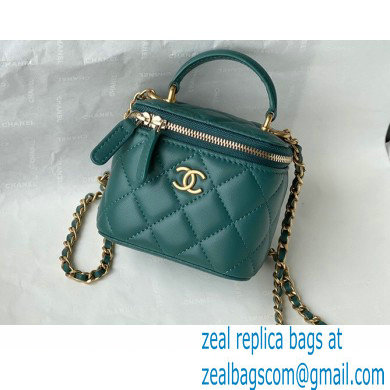 Chanel Lambskin Small Vanity with Chain Bag AP2198 Green 2021