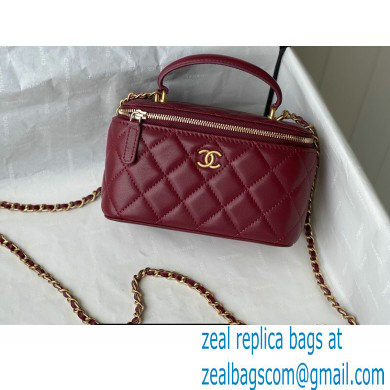 Chanel Lambskin Small Vanity with Chain Bag AP2199 Burgundy 2021
