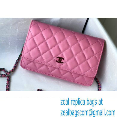 Chanel Rainbow Hardware Wallet on Chain WOC Bag Fuchsia/Yellow 2021 - Click Image to Close