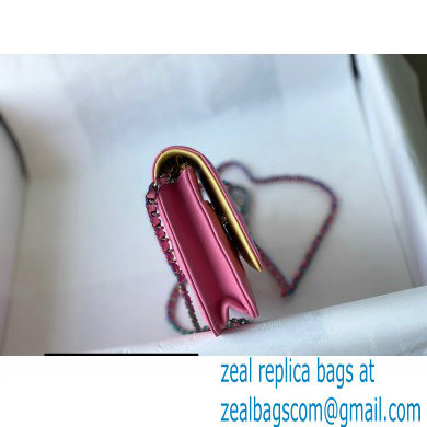 Chanel Rainbow Hardware Wallet on Chain WOC Bag Fuchsia/Yellow 2021