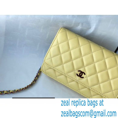 Chanel Rainbow Hardware Wallet on Chain WOC Bag Yellow 2021
