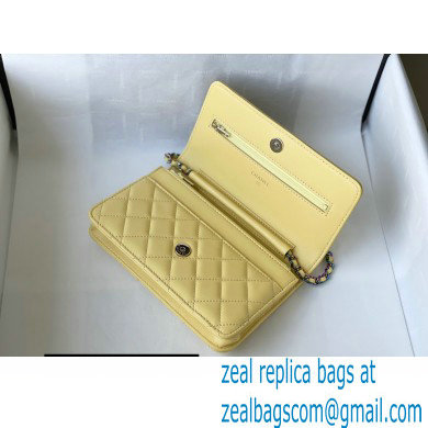Chanel Rainbow Hardware Wallet on Chain WOC Bag Yellow 2021