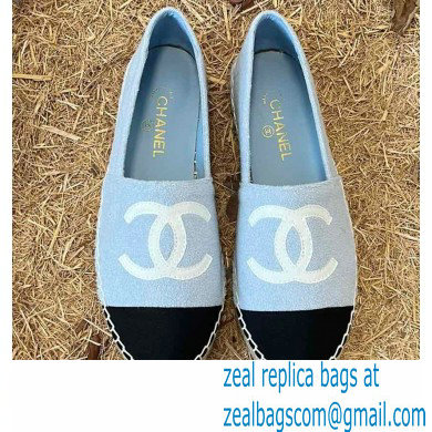 Chanel Tweed and Fabric CC Logo Espadrilles G29762 Sky Blue 2022