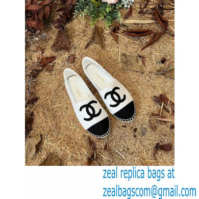 Chanel Tweed and Fabric CC Logo Espadrilles G29762 White/Black 2022