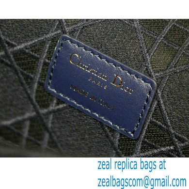 DIOR blue Quilted Macrocannage velvet medium DIOR CARO BAG - Click Image to Close
