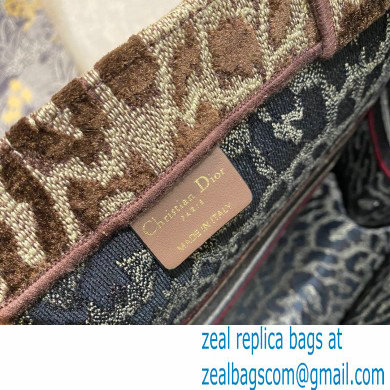 Dior Book Tote Bag in Multicolor Mizza Embroidery Brown 2021