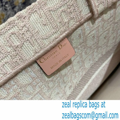 Dior Book Tote Bag in Oblique Embroidery Pale Pink 2021