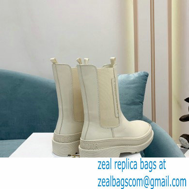 Dior Calfskin Trial Ankle Boots White 2021