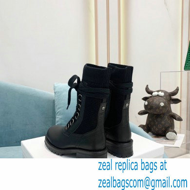 Dior Calfskin and Cotton Diorland Lace-Up Boots Black 2021