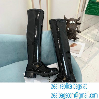 Dior Crinkled and Stretch Patent Calfskin D-Doll Thigh Boots 2021 - Click Image to Close