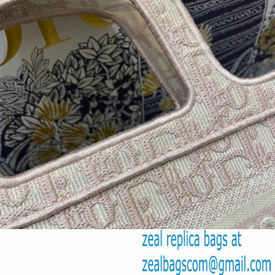 Dior Mini Book Tote Bag in Oblique Embroidery Pale Pink 2021 - Click Image to Close