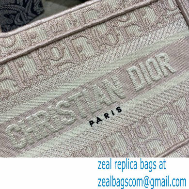 Dior Mini Book Tote Bag in Oblique Embroidery Pale Pink 2021 - Click Image to Close