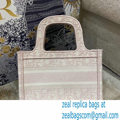 Dior Mini Book Tote Bag in Oblique Embroidery Pale Pink 2021 - Click Image to Close