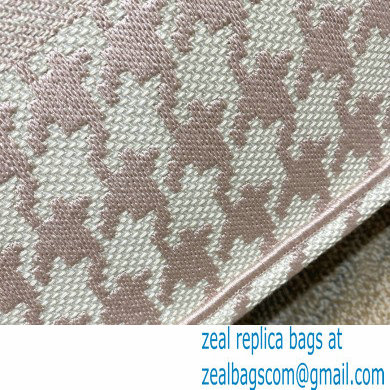 Dior Small Book Tote Bag in Houndstooth Embroidery Pale Pink 2021 - Click Image to Close