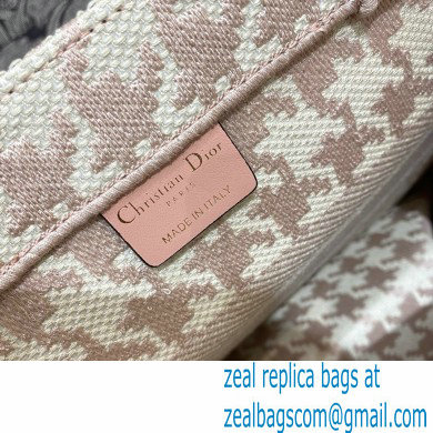 Dior Small Book Tote Bag in Houndstooth Embroidery Pale Pink 2021 - Click Image to Close