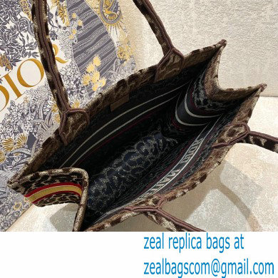 Dior Small Book Tote Bag in Multicolor Mizza Embroidery Brown 2021