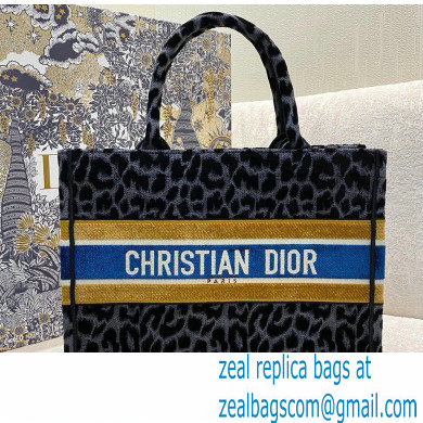 Dior Small Book Tote Bag in Multicolor Mizza Embroidery Gray 2021