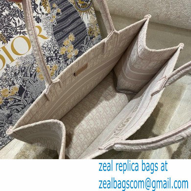 Dior Small Book Tote Bag in Oblique Embroidery Pale Pink 2021 - Click Image to Close