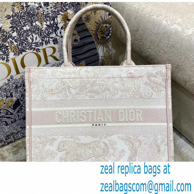 Dior Small Book Tote Bag in Toile de Jouy Embroidery Pale Pink 2021 - Click Image to Close